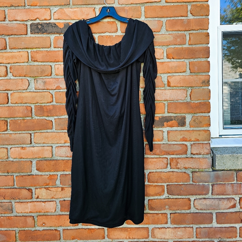 PrettyLittleThing Black Cowl Neck Ruched Bodycon Party Dress – Size 18 (1X)